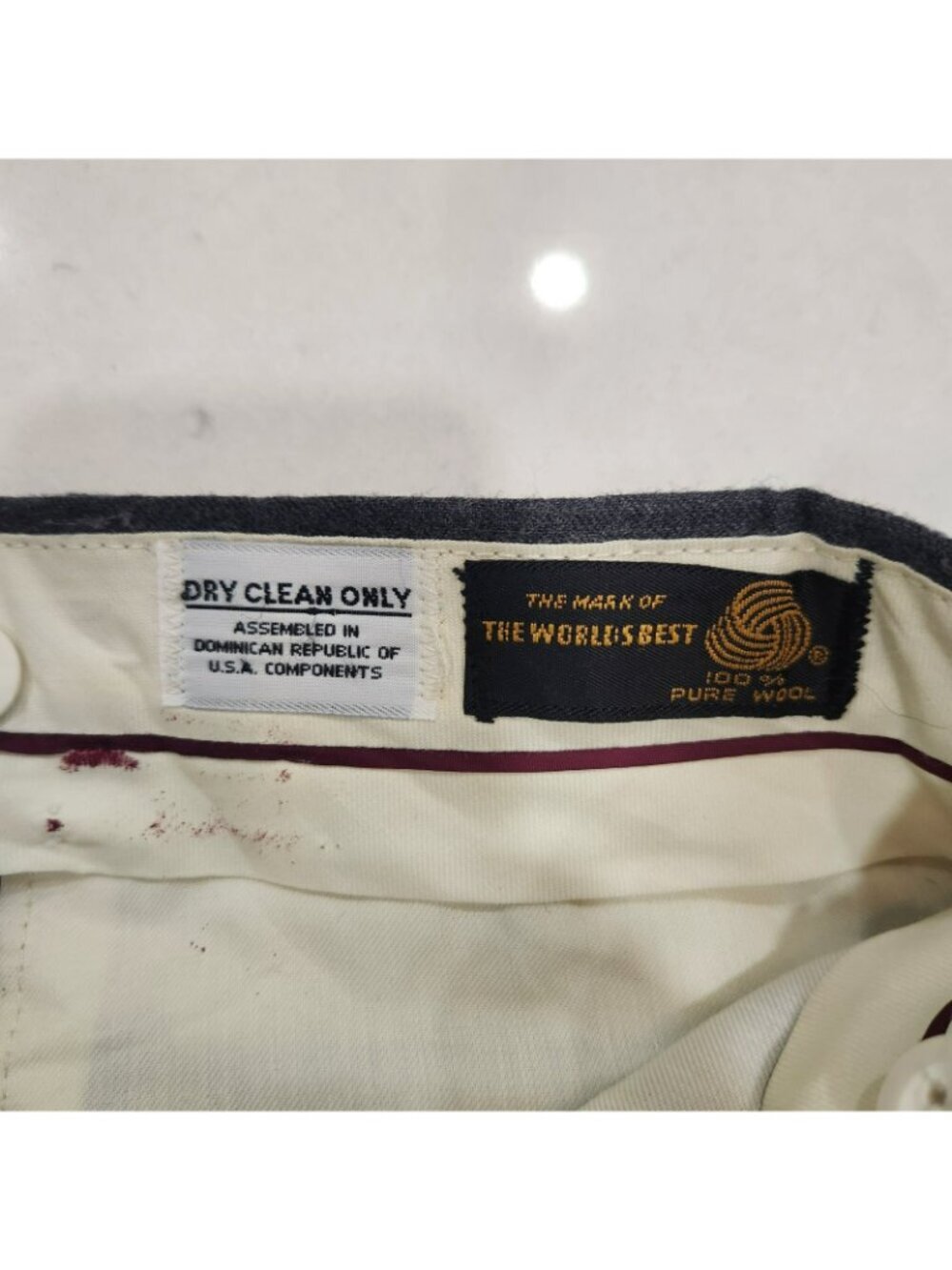 Vintage Evan Picone Dress Pants Mens 34x32 100% Pure Wool Gray 80s Preppy - Picture 7 of 15